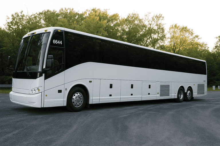 exterior of Charter Bus Rental Laguna Niguel coach bus